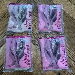 Silkies‎ Sheer Toe-to-Waist Pantyhose Lot Queen White 80504 Vintage 2003 USA